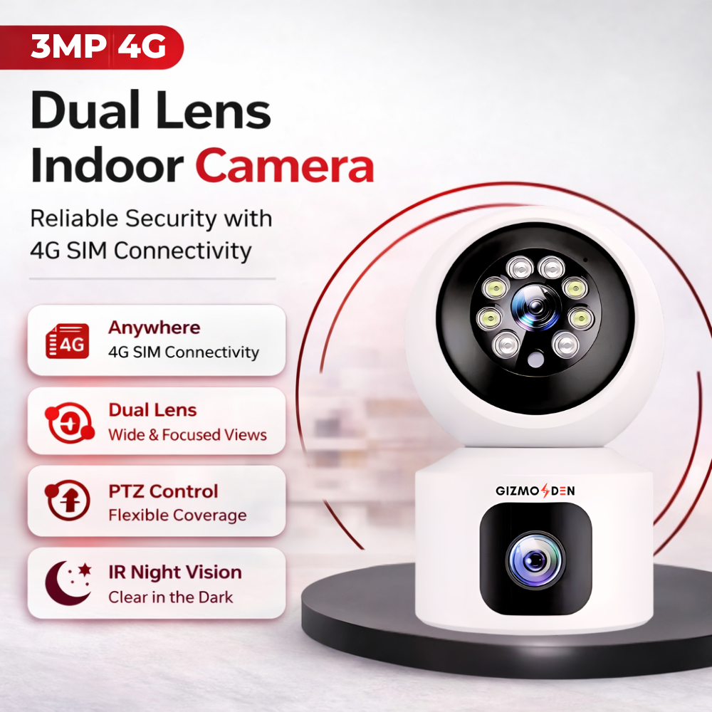 3MP 4G Dual Lens Indoor PTZ CCTV Camera